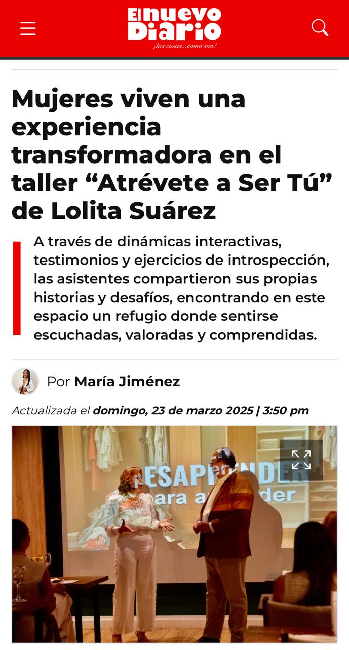 Nota de prensa El Nuevo Diario taller Atrévete a Ser Tú